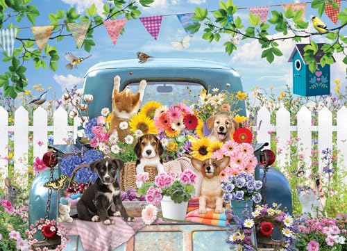 Cobble Hill 500 Piece Puzzle - Country Truck in Summer - Sample Poster Included