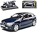 B-M-W 1er E87 5 Türer Blau 2004-2011 1/24 Cararama Modell Auto