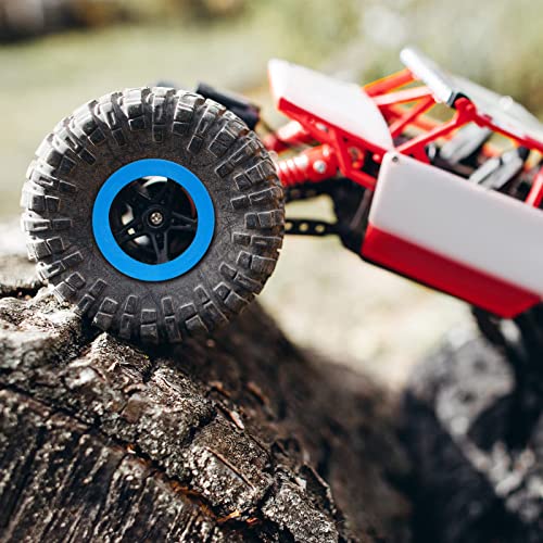 4 Pcs Dual Stage Closed Cell Inner 1.9 Inches Soft Outer Foam Inserts Car Crawler Tire Foams Wheel Inlay Foam Sponge For 1.9 Inches Wheel Tires Rock Crawler Car Axial, Blue #TOP3