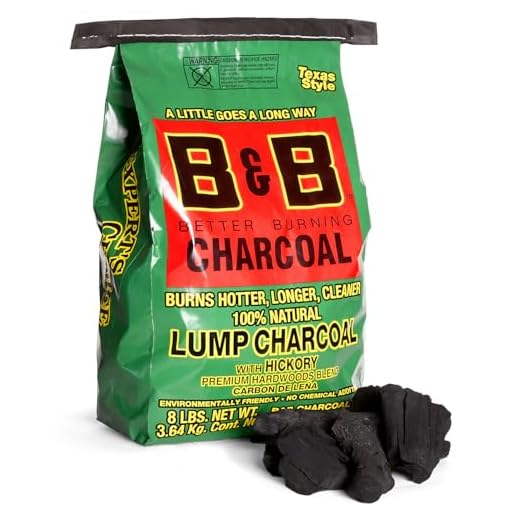 8 LB Hickory Hardwood Lump Charcoal for Grilling, All-Natural for Smoker, High-Heat Grilling & BBQ - Compatible with Kettle & Kamado Grills, Low Ash, Easy to Light