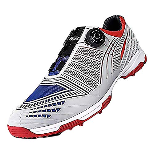 POSMA PGM-XZ105 Men's Golf Shoes Anti-Skid Waterproof Spike Shoes Lightweight Sports Footwear Trainer Sneakers Gradient Color,bluered,US 9.5/UK 8.5/EU 44