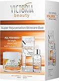 Victoria Beauty - Geschenkset für Frauen, Gesichtspflege Set, Geschenkbox für Damen mit Vitamin C Serum und Hyaluron Creme, Anti Falten Pflegeset