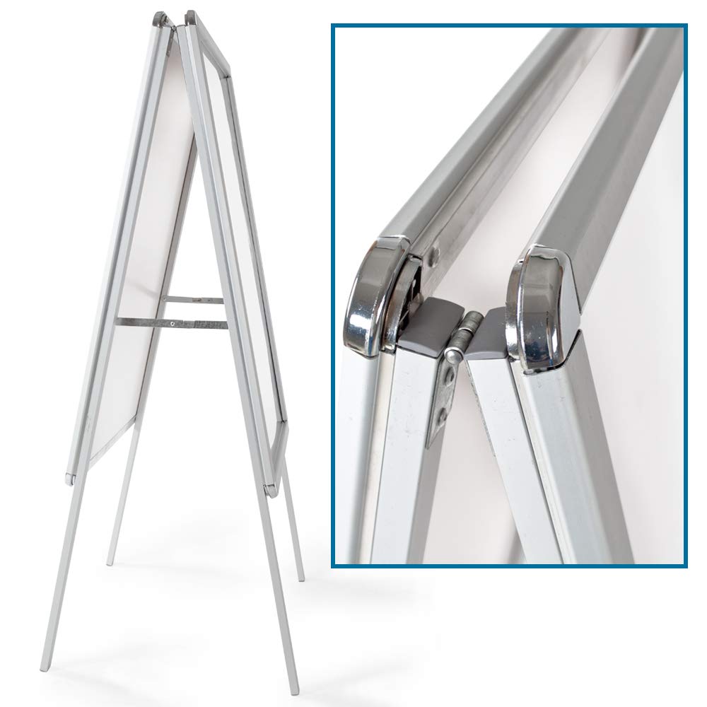 tectake® Stop trottoir exterieur A1 en Aluminium Porte affiche Porte menu restaurant bar exterieur 64x65x118cm Chevalet trottoir Panneau d’affichage Presentoir avec 2 films Résistant aux intempéries