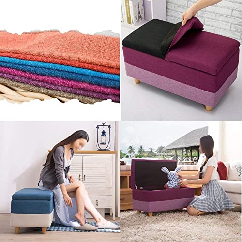 Pouf de rangement en tissu avec coffre à jouets et banc intégré - 8
