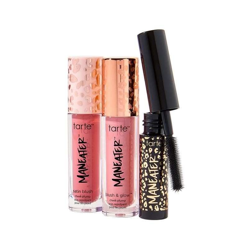 tarte viral maneater must haves mascara & blush trio - pink & pink coral - travel size