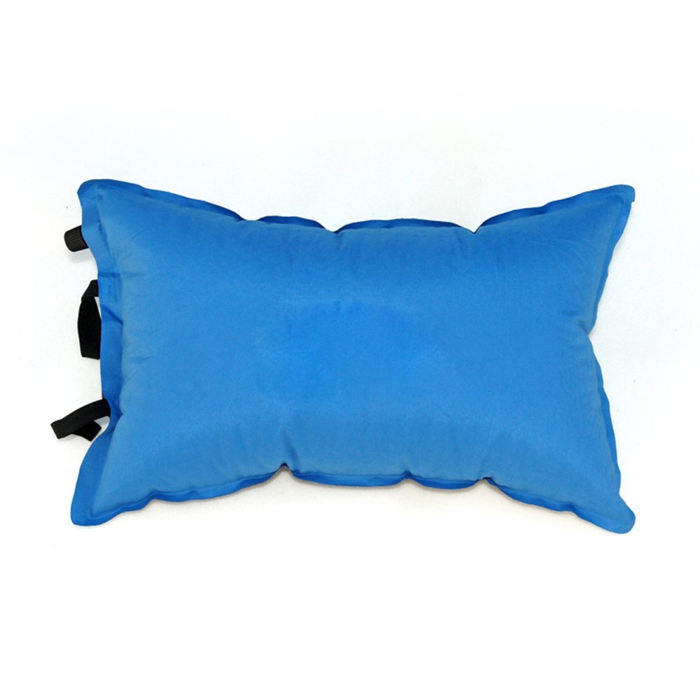 Tera PVC Self Inflatable Spongy Pillow Blue for Camping Hiking Travel Outdoor Sports