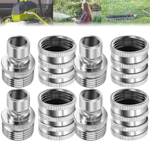 Novealcrbe Stainless Steel Garden Hose Quick Connect Fittings Set, 3/4