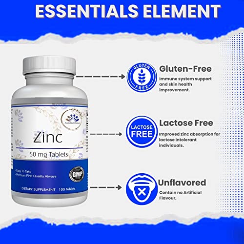 Family Health Products Zinc 50Mg Supplement,100 Tablets For Immune Function Overall Wellness And Lifestyle Support- Gluten Free & Lactose Free Antioxidant Capsules, 90 Day Supply #TOP2