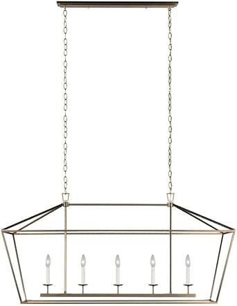 Sea Gull Lighting Dianna-5 Light Medium Linear Chandelier-16.88 Inch Wide by 24.38 Inch high-Satin Brass Finish-Incandescent Lamping Type