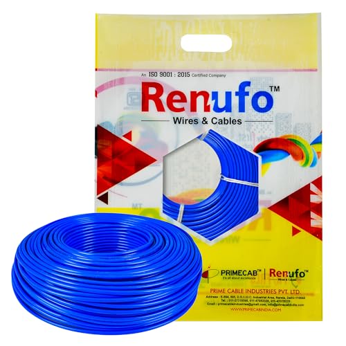 Renufo PVC Insulated Eco-Friendly Flexible Copper Wires & Cables, High Voltage 100 Meter Power Wire, 1 Core Copper Fire Retardant Low Smoke House Wire for Home & Industrial (Blue, 1 sq mm) (B0CL6R6NSP) Amazon Price History, Amazon Price Tracker