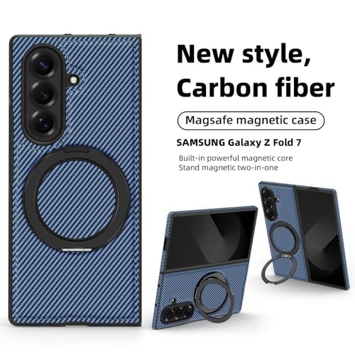 Étui rigide Galaxy Z Fold 7 marron antichoc avec clapet aimanté - 2