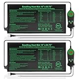 Seedling Heat Mat with Built-in Temperature Controller (2 Pack), 10' x 20.75' Plant Heating Pad with Thermostat for Indoor Seed Starting Germination Hydroponics Waterproof