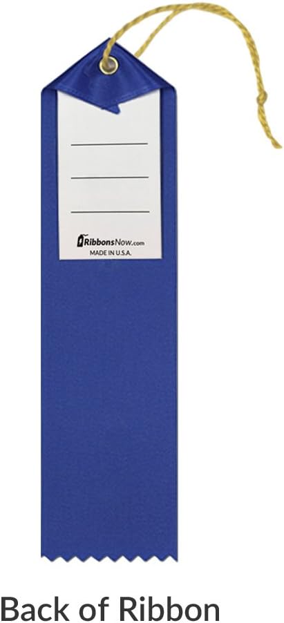 RibbonsNow Fun 1st Place Ribbons - 100 Blue Ribbons with Card & String