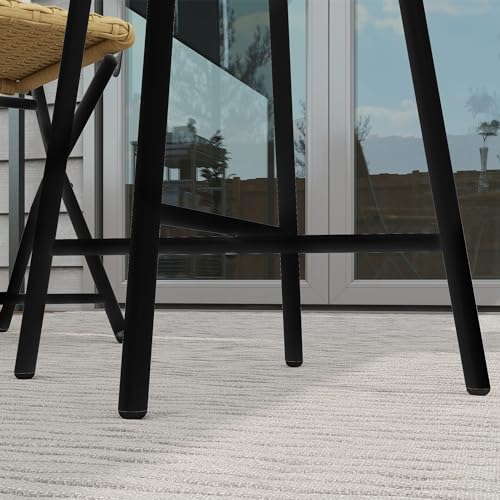 Outsunny Outdoor Coffee Table, Garden PE Rattan Side Table with Plastic Wood Table Top, X-Shape Support for Indoor, Outdoor, Balcony, Patio, Natural Wood Finish - Image 7