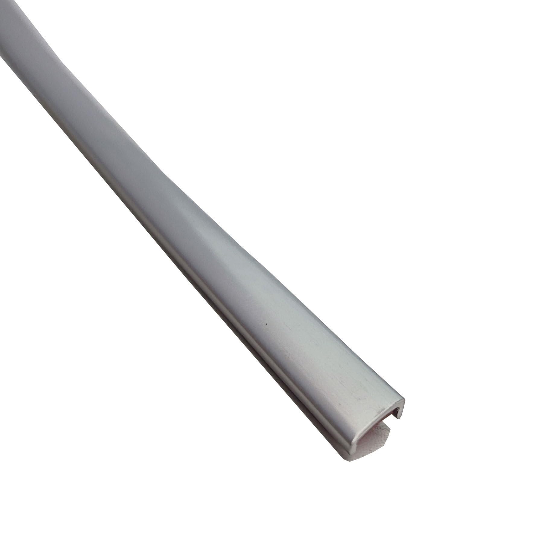 16 ft Self Adhesive Edge Guard Edge Protector Strip U Channel Edge Banding U-Shape Corner and Edge Bumper Guards, Edge Protector for Cabinet Repair, Molding Trim Bar Edging(Matte silver,20mm)