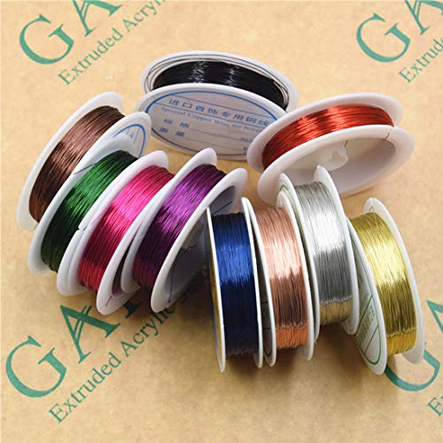 image for ABBECIAO 10 Pack Jewelry Beading Wire Copper Wire for Jewelry Making S