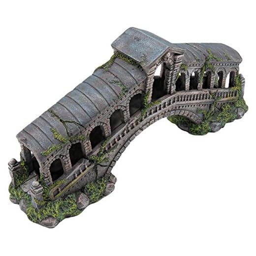 Penn-Plax Rialto Bridge Aquarium Decor and Decoration | Medium Size 18.5" L X 4.75" W X 9.0" H