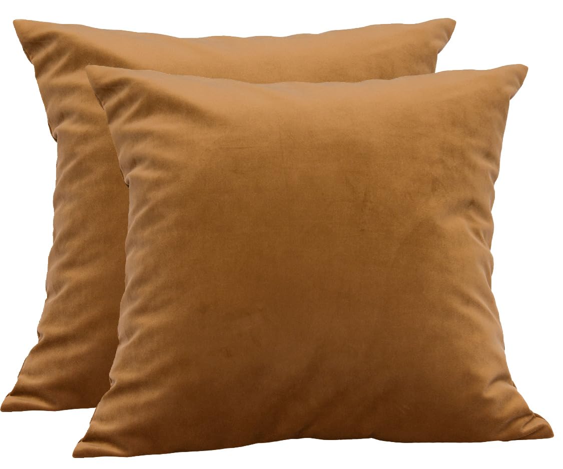 TangDepot 2-Pack Super Soft Velvet Pillow Covers, 20x20 Grass Green — view 3