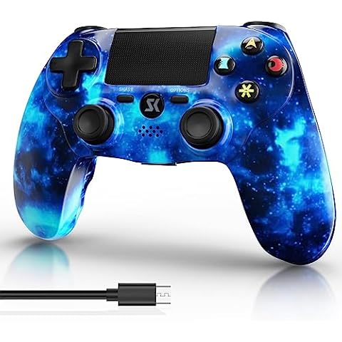 Wireless Controller for PS4, Controller for Sony PlayStation 4, Double Shock 6-Axis Motion Sensor, Sensitive Touch Pad, Built-in Speaker & Stereo Headphone Jack, Compatible with PlayStation 4/Pro/Slim Cover