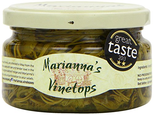 Marianna's Greek Organic Vinetops – 230g (Net Weight) – Tender Vine Shoots in Brine – Traditional Greek Delicacy
