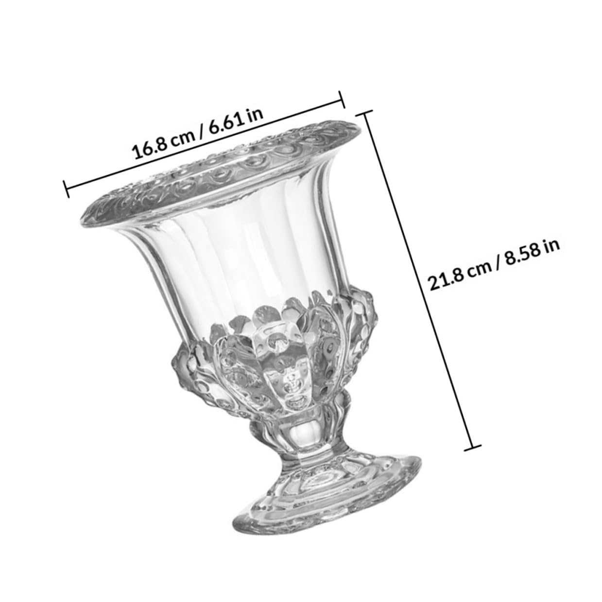 Jarrón de Vidrio Transparente para Flores y Velas, Decoración | Hogar, Sala y Boda, Estilo Retro Fresco y Sencillo, Pieza Única para Uso Prolongado