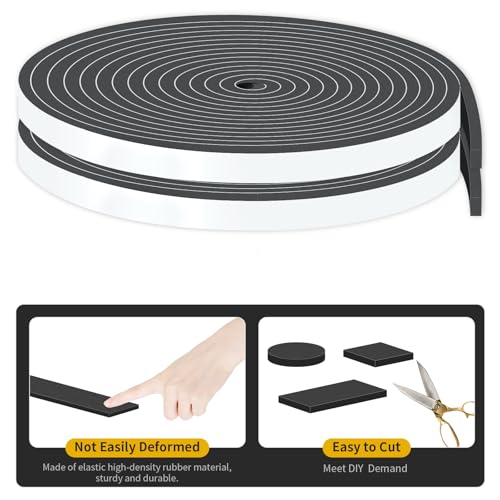 Image of Weather Stripping Door Seal Strip for Doors,1 /4 in x 1 /16 in x 66Ft | Door Insulation for Winter,Insulation Tape Roll for Insulating Door Frame,Window,Air Conditioner,Black