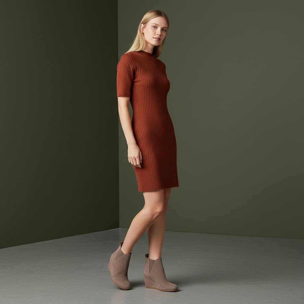 Dunes Women's Zoey Wedge Bootie, Soft Vegan Suede, Easy Slip-On Design, Memory Foam, Wide Widths Available - Image 8