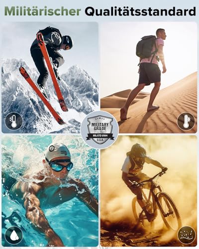 Smartwatch Herren Fitness Uhren: LED Taschenlampe Wasserdicht IP68 Sport Fitnessuhr - Tracker Blutdruck Schrittzähler Pulsmesser Smart Watch Männer Kompatibel Android iOS – Bild 6