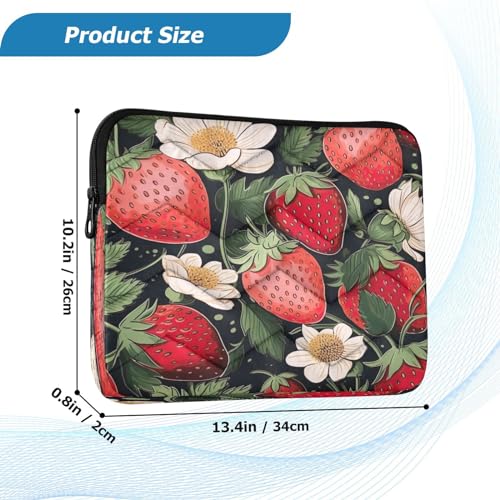 Funda para laptop 13-14 pulgadas impermeable con diseño de fresas miniatura 3