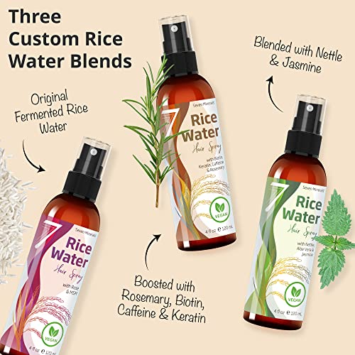 Seven Minerals New Fermented Rice Water For Hair Growth - Infused With Rosemary, Biotin, Caffeine, Keratin Vegan Non-Greasy Spray Naturally Thicker thumb #5