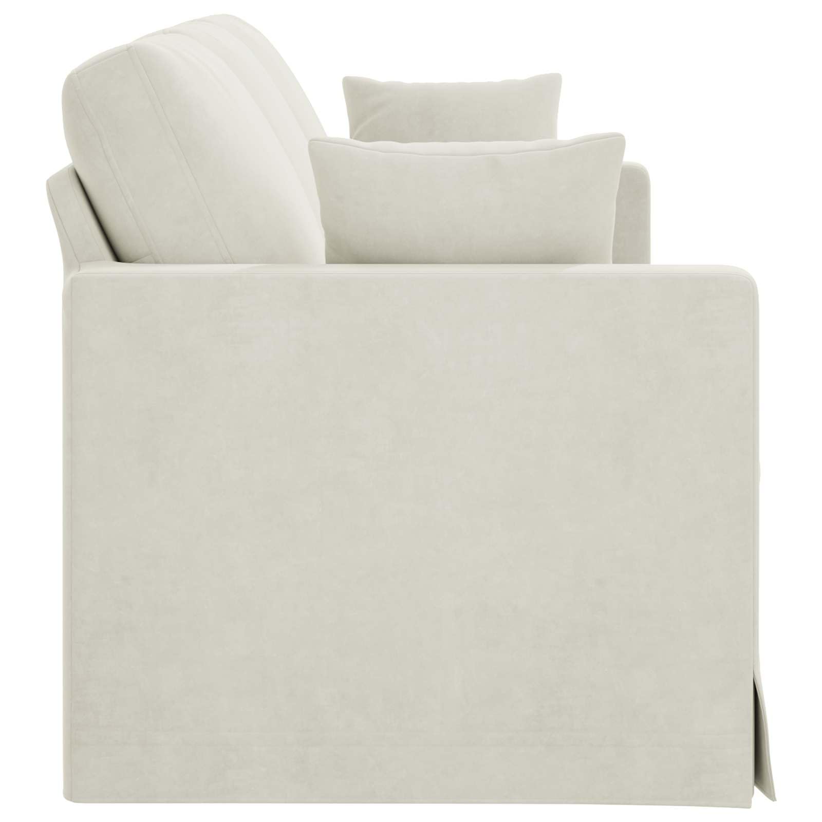 Kremowa sofa 198 x 78 x 80 cm, aksamitna