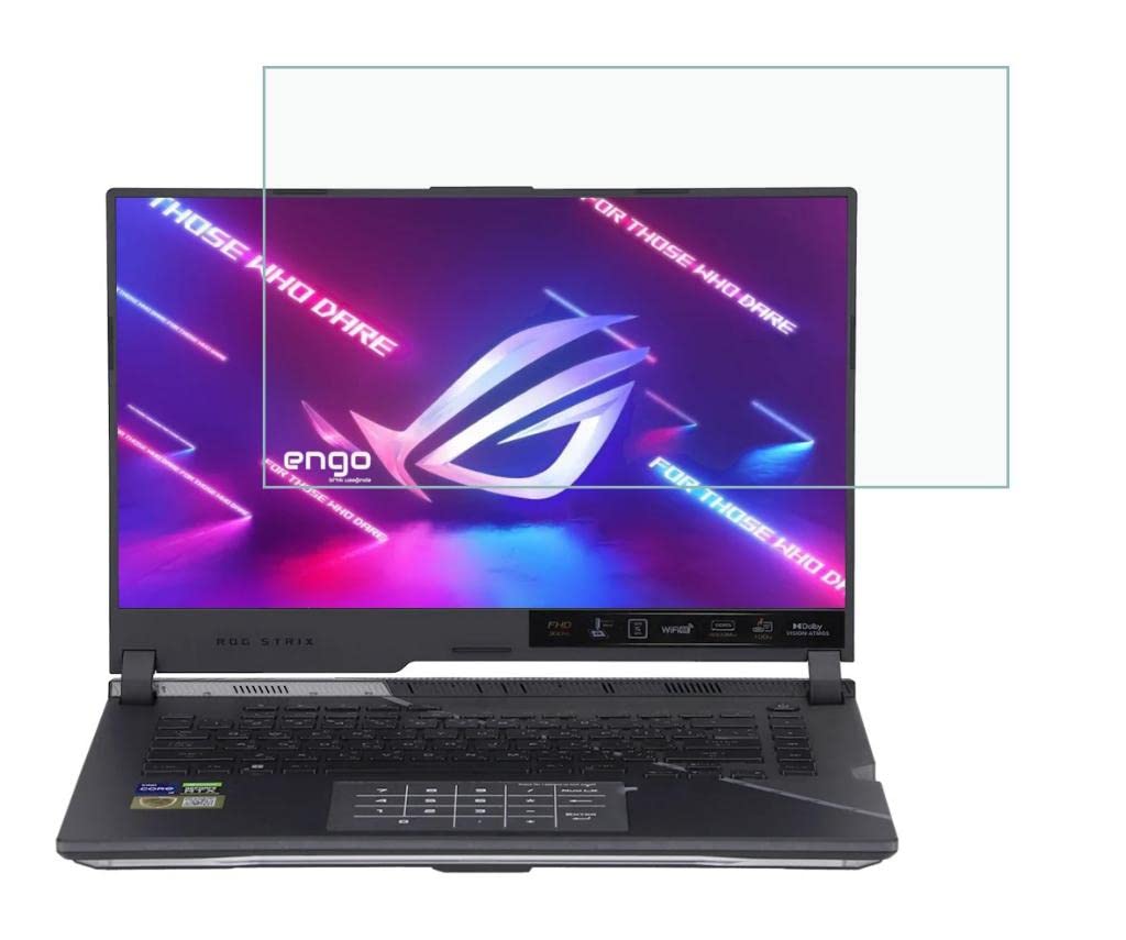 Engo Asus Rog Strix Scar 17 Gaming 17.3 İnç İle Uyumlu Ekran Koruyucu Notebook, 9H Temperli Kırılmaz Esnek Nano Cam, Çizilmeye Ve Darbeye Dayanıklı Laptop Koruma, HD Şeffaf