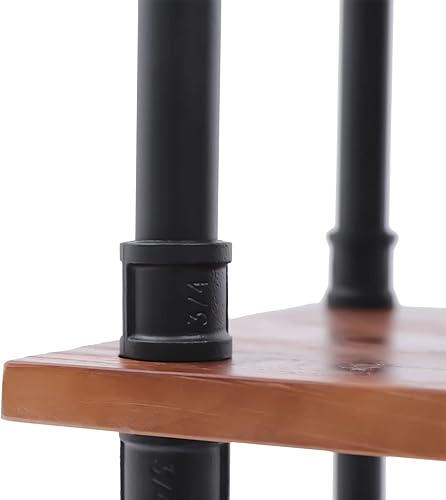 Miniatura 6 de Weglae Estantería de 3 niveles, estantería de oficina, estante de almacenamiento de madera maciza, estante de exhibición industrial, estante de