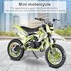 50cc Kids Dirt Bike, 2-Stroke Gas Power Dirt Bike Off Road Motocross Gas Dirt Bike with Front Rear Disc Brakes for Beginner Motocross Bikes for Kids 8-12 Max 30KM/H 150KG Load Green