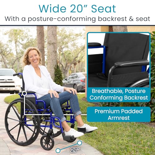 image for Vive Bariatric Wheelchair for Adults (Supports 400 lbs) - Foldable, He