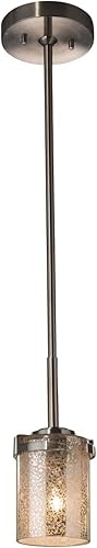 Justice Design FSN-8455-10-MROR-NCKL-LED1-700 Atlas - Colgante (4,5" de diámetro x 6" de alto, níquel cepillado)