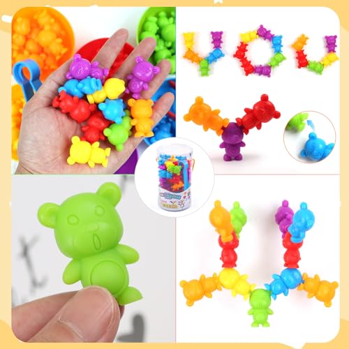 Image of UNIQUE KIDS Counting Matching Game with Sorting Cups, Color Classification and Sensory Training Educational Learning Toys Set Gift for Toddlers Preschool Ages 3 Years and up