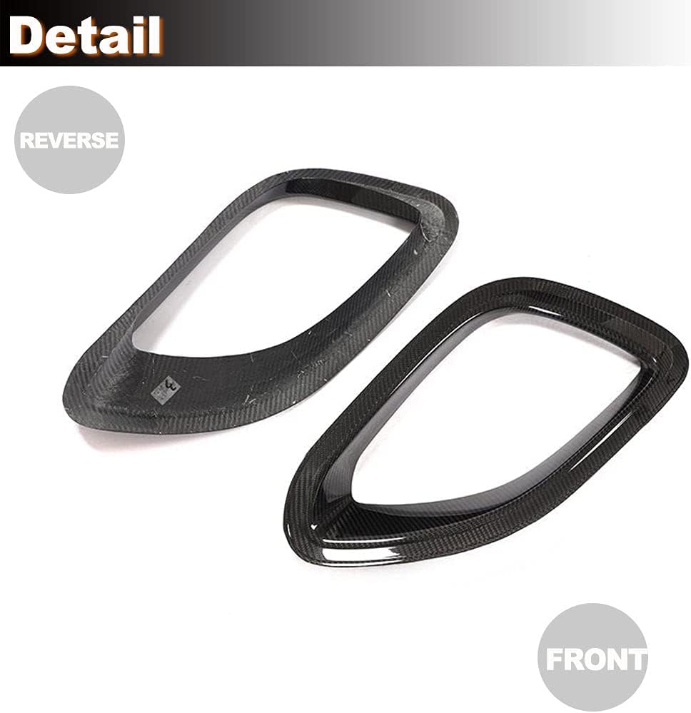 Carbon Fiber Front Bumper Vent Air Duct Intake Cover Trim for Jaguar F-Type 2-Door 2021-2022 Front Bumper Fog Light Eyebrows Eyelid Cover Canard Fender Vent Scoop