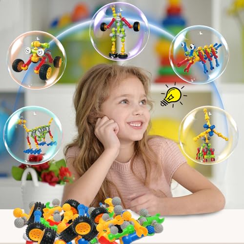 Afomida 215 PCS Creative Building Blocks Playset Toy - Featuring Storage, Includes Dinosaur, Robot, Car, Spider, Dog Figure, Learning Toy for Kids, Birthdays Gift for Kids, Boys and Girls Ages 4-7, 8+ - Image 5