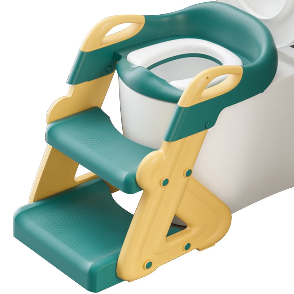 Potty with Ladder for Boys Adjustable Potty Training Seat for Girls Foldable and Stable PP Potty Chair with