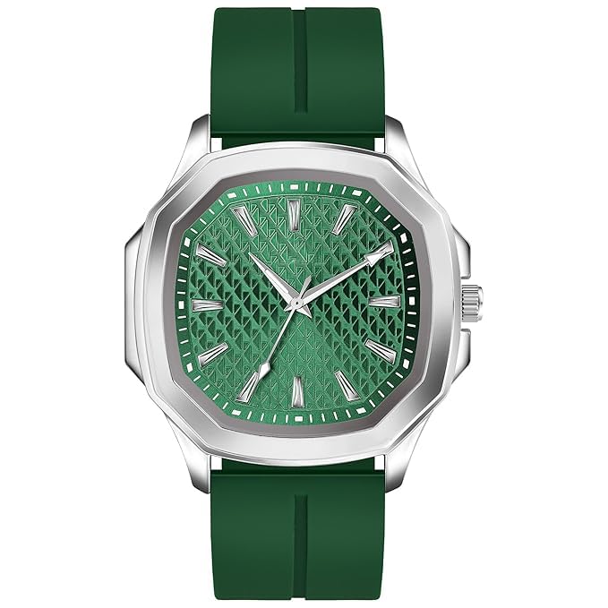 Image of styledose Minimalist dial Softest Adjustable Silicon Belt Quartz Analog Date Display Wrist Watch for Men