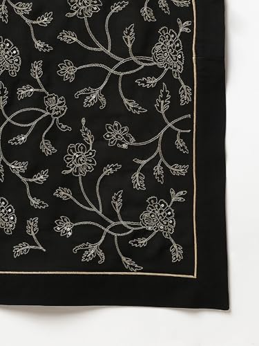 Image of Vaamsi Women's Georgette Embroidered Flared Angrakha Pant With Dupatta With Inner