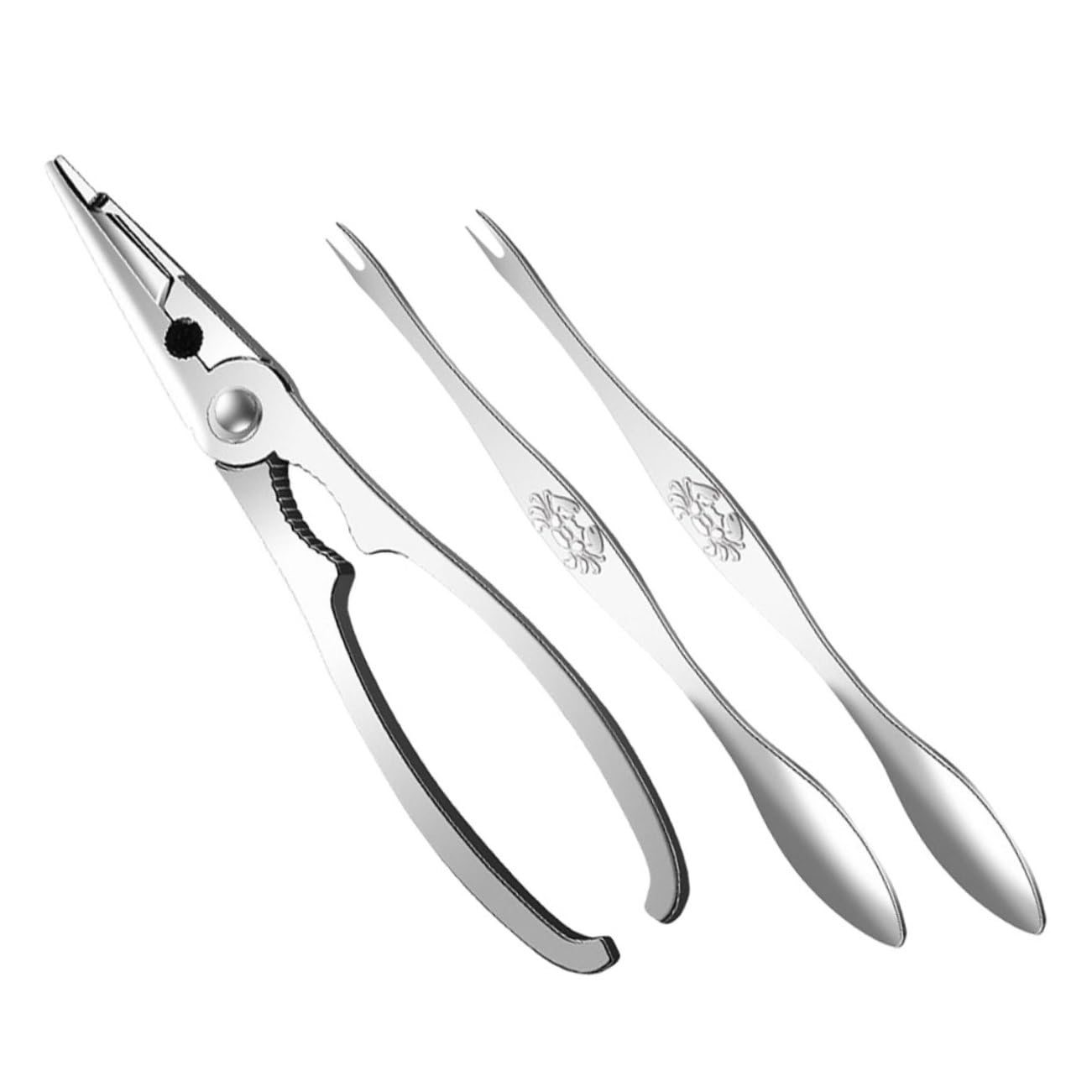 PRETYZOOM 5 Sätze Teiliges Seafood Tools Set Robustes Krabbenscheren und Lobsterbesteck Crab Claw Cracker und Seafood Forks Langlebig Rostfrei für Öffnen von Meeresfrüchten