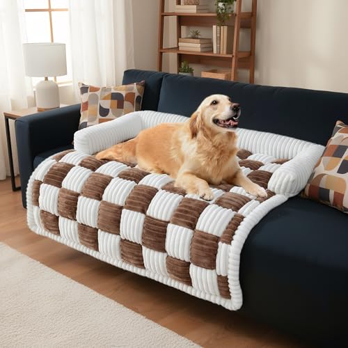 LiveGo Haustier-Couch-Überzüge für Sofa, Hundesofa-Bettenmatte, waschbare Plüsch-Couch-Abdeckung für Hund, Möbelschutz-Hundesofa-Matte für Hunde und Katzen, Flauschiges Hundecouch-Bett