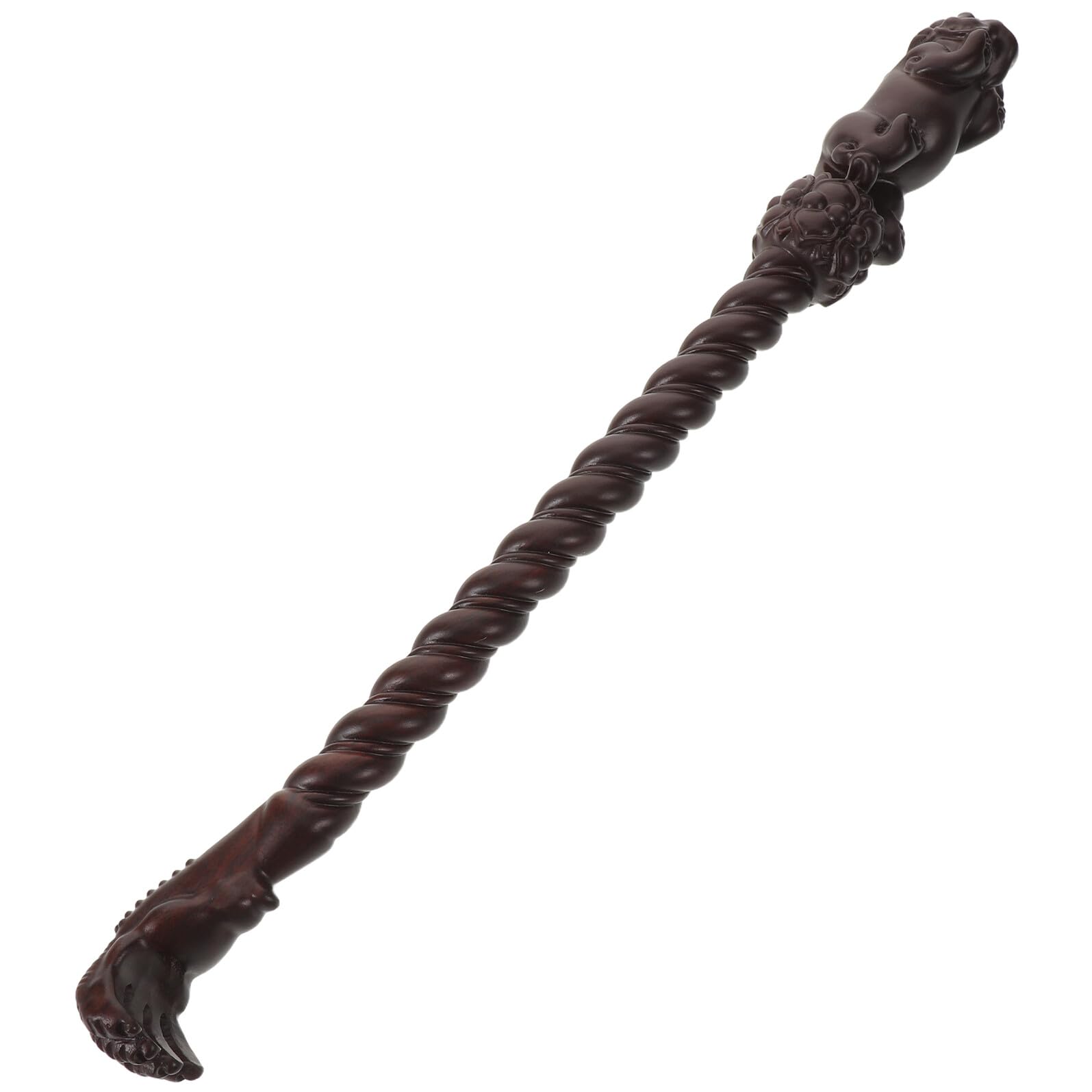 Abaodam Manueller Rückenkratzer aus Schwarzem Ebenholz 38cm lang mit Körpermassagefunktion Langer Holzgriff für Selbstständige Juckreizlinderung und Entspannung zu Hause