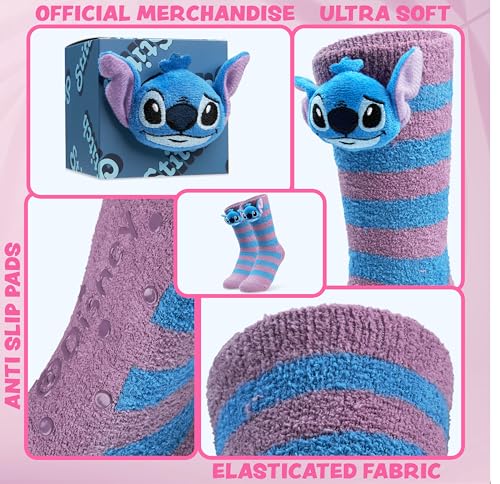 Disney Womens Slipper Socks, Non-Slip Fluffy Bed Socks - Cozy Gifts for Her4