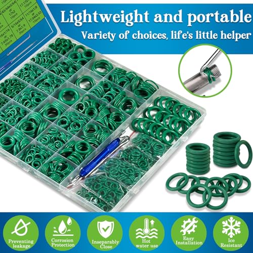 AC O Ring Kit 595 Pieces SAE Metric Nitrile Rubber O-Rings