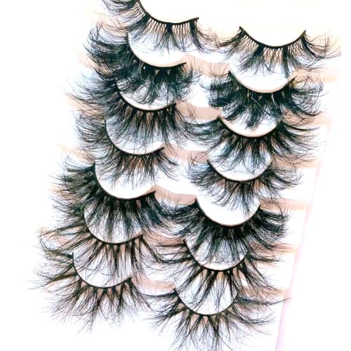 25mm False Eyelashes Dramatic 8D Faux Mink Lashes Volume 7 styles Mixed Soft Wispy Fluffy Long Lashes for Halloween Cosplay
