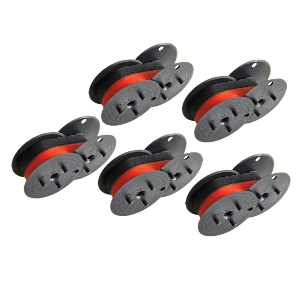 Core de Ruban de Machine à écrire Universel Rouge et Encre Noire Compatible avec Les modèles de Machines à écrire(5 Pcs)