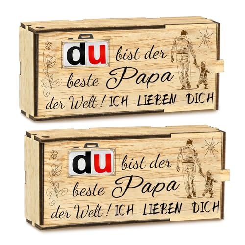 Papa Geschenk - 2er Schokoriegel Geschenkbox für Duplo – Du bist der beste Papa der Welt, Ich liebe dich Geburtstagsgeschenk für Papa